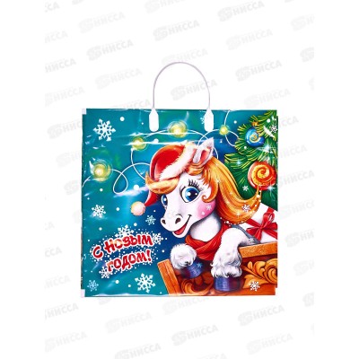 Пакет с пласт руч НГ 37*34 Ерёма *10/100