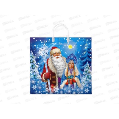 Пакет с пласт руч НГ 38*35  Ледяная сказка *10/100