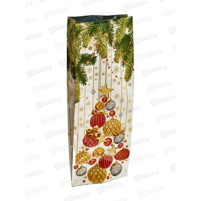 Пакет подарочный (16+2*4)*42/60 мкм Елочные шары *50/500