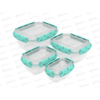 Набор контейнеров с уплотнителем №2 (ланч-боксы, 4шт), АП 717 (0,38л, 0,8л, 1,5л, 2,5л) *24 Набор контейнеров с уплотнителем №2 (ланч-боксы, 4шт), АП 717 (0,38л, 0,8л, 1,5л, 2,5л) *24