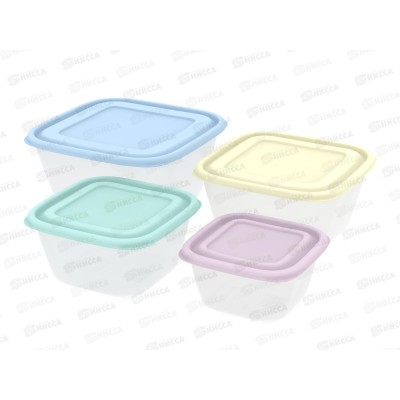 Набор контейнеров "Прованс" №2 (4шт, СВЧ), АП 198 (0,6л, 1л, 1,7л, 2,5л)  *24