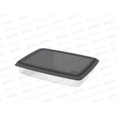 Контейнер унив. 1,8л &quotГурман&quot (СВЧ/заморозка) графит АП 1019 (266х198х52мм)