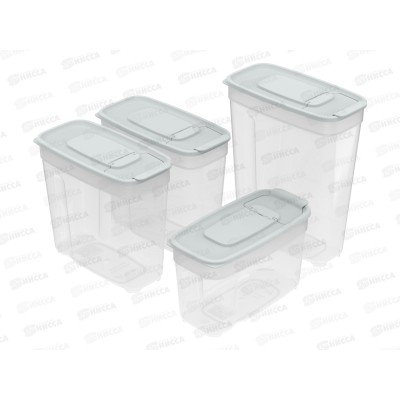 Набор контейнеров для сып. продуктов №1 (4шт) серый, АП 1138 (1л, 1,4лх2, 1,8л) *36 Набор контейнеров для сып. продуктов №1 (4шт) серый, АП 1138 (1л, 1,4лх2, 1,8л) *36