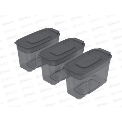 Набор контейнеров для сып. продуктов №7 (3шт) дымчатый (1лх3), АП 1148  *23