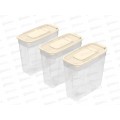 Набор контейнеров для сып. продуктов №8 (3шт) слоновая кость (1,4лх3), АП 743 Набор контейнеров для сып. продуктов №8 (3шт) слоновая кость (1,4лх3), АП 743