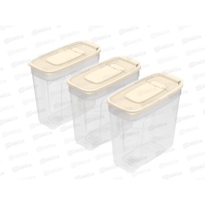 Набор контейнеров для сып. продуктов №8 (3шт) слоновая кость (1,4лх3), АП 743 Набор контейнеров для сып. продуктов №8 (3шт) слоновая кость (1,4лх3), АП 743