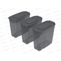 Набор контейнеров для сып. продуктов №8 (3шт) дымчатый (1,4лх3), АП 1143  *40