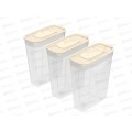 Набор контейнеров для сып. продуктов №9 (3шт) слоновая кость (1,8лх3), АП 744  *24