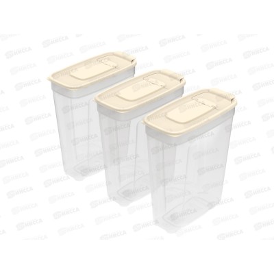 Набор контейнеров для сып. продуктов №9 (3шт) слоновая кость (1,8лх3), АП 744 *24 Набор контейнеров для сып. продуктов №9 (3шт) слоновая кость (1,8лх3), АП 744 *24