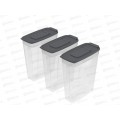Набор контейнеров для сып. продуктов №9 (3шт) графит (1,8лх3), АП 549  *24