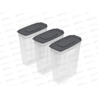 Набор контейнеров для сып. продуктов №9 (3шт) графит (1,8лх3), АП 549  *24