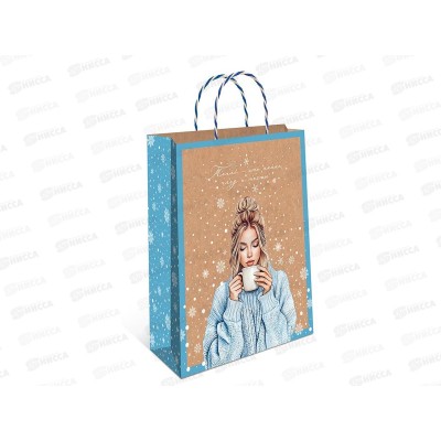 Пакет бум. подарочный НГ крафт 18*22,3*10 0397.632