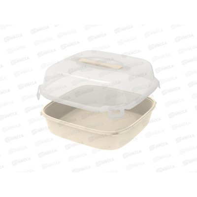 Контейнер для выпечки с ручкой (тортовница) слоновая кость, АП 773 *26(300х300х140мм) Контейнер для выпечки с ручкой (тортовница) слоновая кость, АП 773 *26(300х300х140мм)