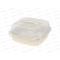Контейнер для выпечки с ручкой и подложкой (тортовница) слоновая кость, АП 772  (300х300х140мм)  *13