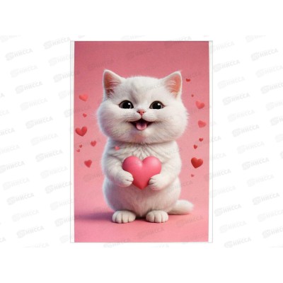 Блокнот 40л ФЕН А6 Котенок с сердечком,  69589 *5/80