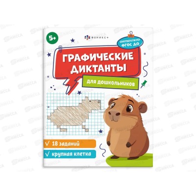 Графические диктанты ФЕН крупная клетка, 5+ 71085 *15