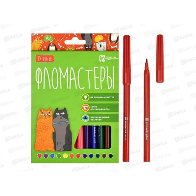 Фломастеры 12цв ФЕН Арт-Братва. смыв.вент.колп. 67872 *12