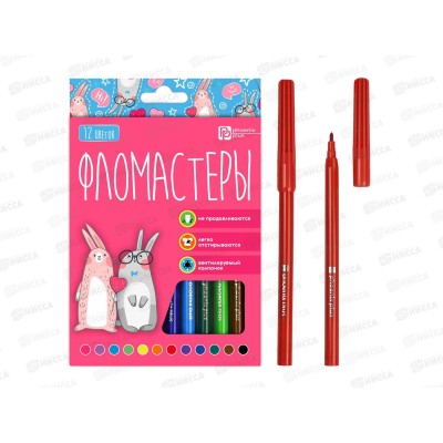 Фломастеры 12цв ФЕН  смыв.вент.колп. 70171 *12