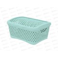 Корзинка с крышкой "Ромбики" S мята, АП 455  (255х190х120мм)