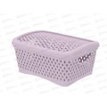 Корзинка с крышкой &quotРомбики&quot S пепел розы, АП 456  (255х190х120мм)