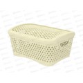 Корзинка с крышкой &quotРомбики&quot М ваниль, АП 442  (295х220х140мм)