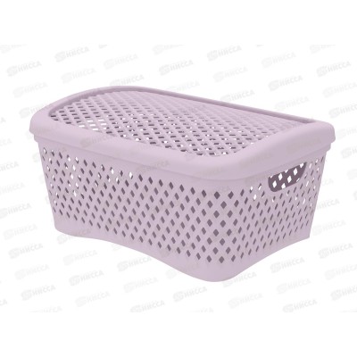 Корзинка с крышкой "Ромбики" М пепел розы, АП 458 (295х220х140мм) Корзинка с крышкой "Ромбики" М пепел розы, АП 458 (295х220х140мм)