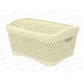 Корзинка с крышкой &quotРомбики&quot L ваниль, АП 443  (340х250х170мм)