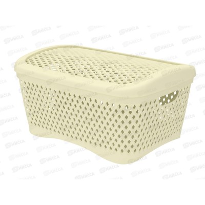 Корзинка с крышкой "Ромбики" L ваниль, АП 443 (340х250х170мм) Корзинка с крышкой "Ромбики" L ваниль, АП 443 (340х250х170мм)