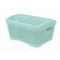 Корзинка с крышкой "Ромбики" L мята, АП 459 (340х250х170мм) Корзинка с крышкой "Ромбики" L мята, АП 459 (340х250х170мм)