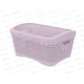 Корзинка с крышкой "Ромбики" L пепел розы, АП 460 (340х250х170мм) Корзинка с крышкой "Ромбики" L пепел розы, АП 460 (340х250х170мм)