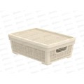 Корзина плетёная с крышкой "Лён" 11л, слоновая кость, АП 451 (400х284х137мм) Корзина плетёная с крышкой "Лён" 11л, слоновая кость, АП 451 (400х284х137мм)