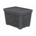 Корзина плетёная с крышкой &quotЛён&quot 22л, графит, АП 479  (400х284х264мм)