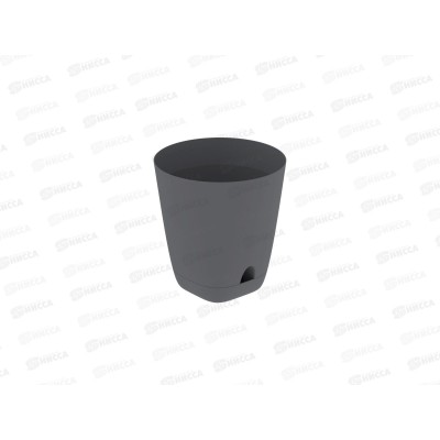 Кашпо &quotГранд&quot 2л графит (с поддоном) D-14,5см, H-15см, АП 1182 *40