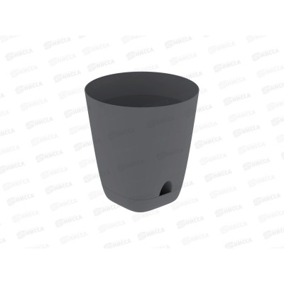 Кашпо &quotГранд&quot 4л графит (с поддоном) D-19см, H-20см, АП 1185 *54
