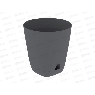 Кашпо "Гранд" 8л графит (с поддоном) D-24см, H-25см, АП 1188 *22 Кашпо "Гранд" 8л графит (с поддоном) D-24см, H-25см, АП 1188 *22