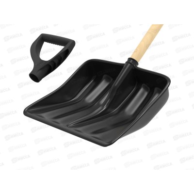 Лопата снеговая с черенком и ручкой &quotВолна&quot 420х400мм, АП 076  *15