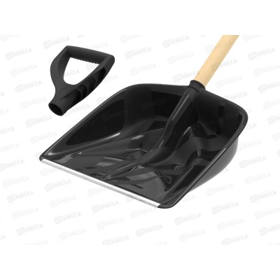 Лопата снеговая с мет. планкой и черенком и ручкой "Альфа" 460х420мм, АП 083 *15 Лопата снеговая с мет. планкой и черенком и ручкой "Альфа" 460х420мм, АП 083 *15