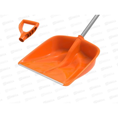 Лопата снеговая с мет. планкой и черенком и ручкой &quotАльфа Премиум&quot 460х420, АП 1083  *5