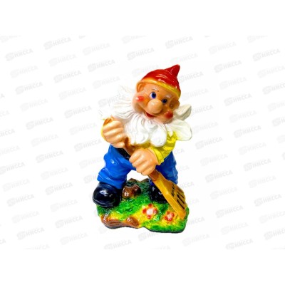 Фигура садовая из гипса &quotГном с граблями&quot (470*390мм) арт.423