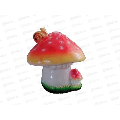 Фигура садовая из гипса "Гриб с улиткой" (240*290мм) арт.338 Фигура садовая из гипса "Гриб с улиткой" (240*290мм) арт.338