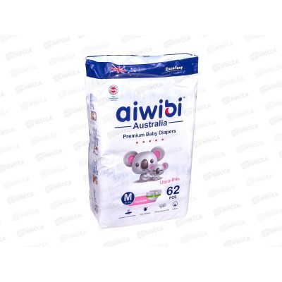 Aiwibi Premium Подгузники для детей 6-11кг M 62шт *6
