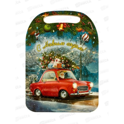 Доска разделочная  дерево НГ &quotДед Мороз на машине&quot К-226 *22