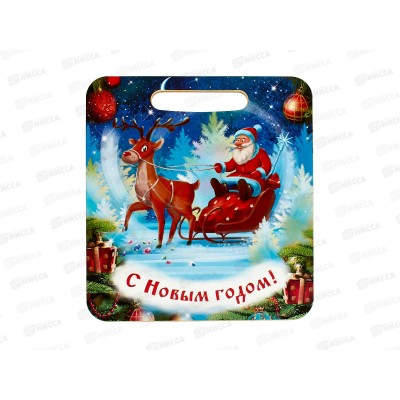 Доска разделочная  дерево малая НГ Дед мороз и олень Л-35 *50