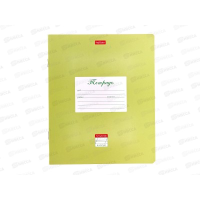Тетрадь 12л в кос.лин. Hatber Пастель Салатовая  05144 *10/140