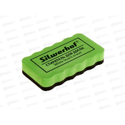 Стиратель д/доски SILWERHOF зеленый магн., 659004-02 *12/144