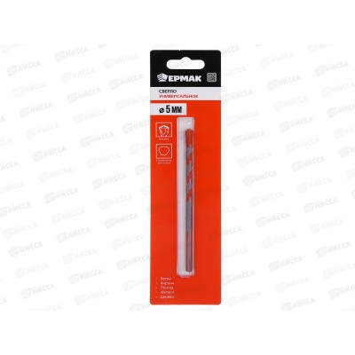 Сверло унив 5мм 3х гранный хвостик Ермак 604-087 г