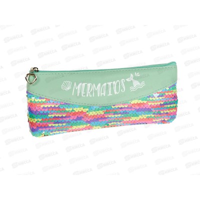 Пенал &quotMermaid&quot 20,5*3,5*9см, 2отд. пайетки, С-26148