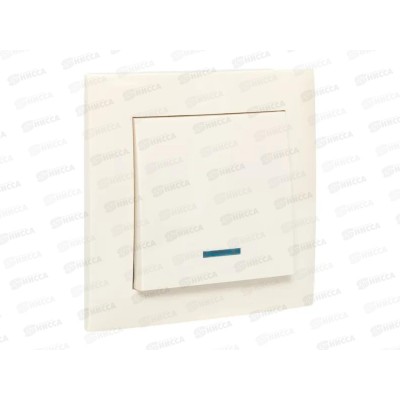 Выключатель EKF PROxima с индикатором Валенсия 1-кл. скрытой установки, 10А кремовый *10/120 Выключатель EKF PROxima с индикатором Валенсия 1-кл. скрытой установки, 10А кремовый *10/120