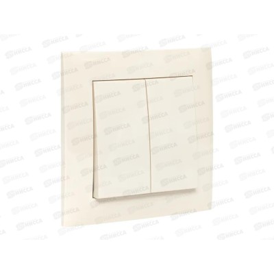 Выключатель EKF PROxima Валенсия 2-клавишный скрытой установки, 10А кремовый *10/120