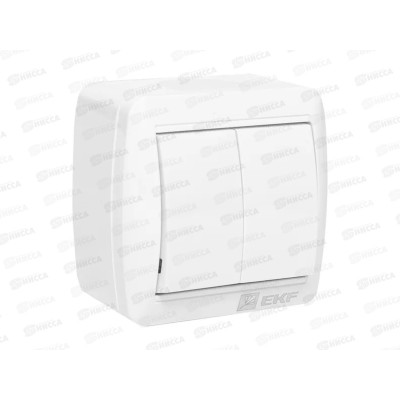 Выключатель EKF Владивосток 2-клавишный 10А IP54